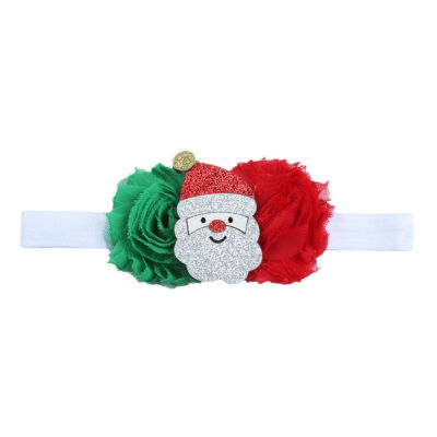 

Baby Girls Christmas Decoration Headband Child Christmas New Old Flower Mosaic Cartoon Pattern Hair Band