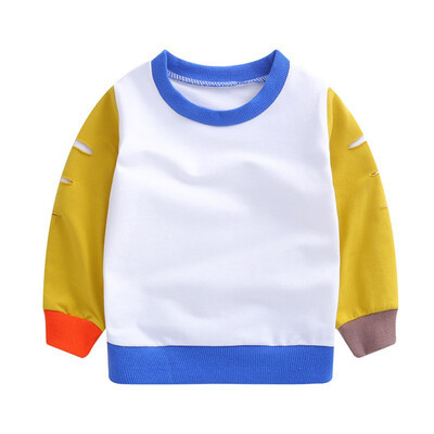 

Children T-Shirts Autumn Kids Clothes Baby T-Shirts Long Sleeve Colorful Patchwork New Casual Toddler Blouse