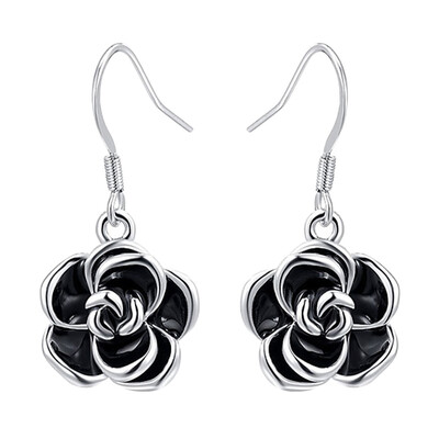 

Charm Flower Crystal Cute Stud Earrings White Gold Color Wedding Pendant Jewelry Romantic Mothers Gift