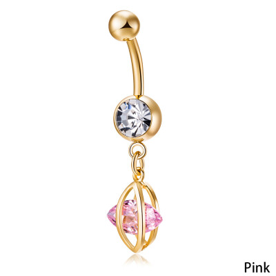 

Zircon Butterfly Horse Eye Prong Copper Platform Belly Button Ring