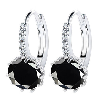 

1 Pair Chic Women Crystal Zircon Copper Ear Studs Earrings Gift Ornaments Party
