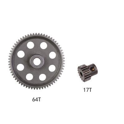 

Tailored 2PCS Differential Main Metal Spur Gear 64T 17T For HSP 110 RC Car