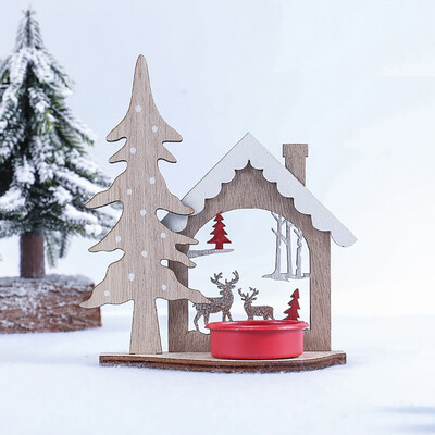 

Gobestart Creative Diy Christmas Wooden Candlestick Table Top Table Decoration Decoration
