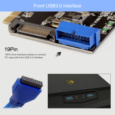 

PCI-E to USB30 Expansion Card PCI Express Adapter Converter Card Front Expansion Interface Power Supply Module For Desktop PC