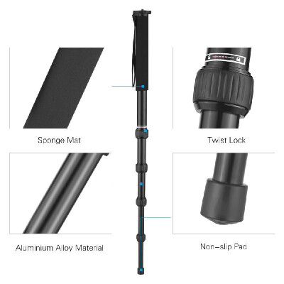 

Portable Heavy Duty Video Monopod Adjustable Aluminum Alloy Camera Unipod with Carrying Bag Twist Locking 5 Sections for Sony Cano