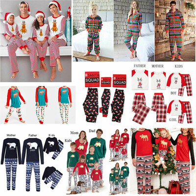 

Family Matching Christmas Pajamas Set Adult Women Mom Kid Sleepwear Nightwear
