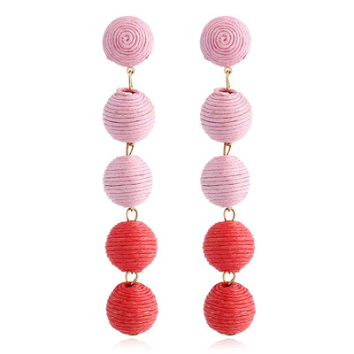 

Jewelry Wholesale Bohemian Winding Ball Wholesale Wool Ball Earrings Simple Exaggeration Dropshipping
