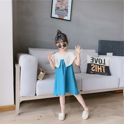 

Summer Baby Girls Casual Patchwork Design Flare Sleeve Dress Cotton Kids Toddler Sundress