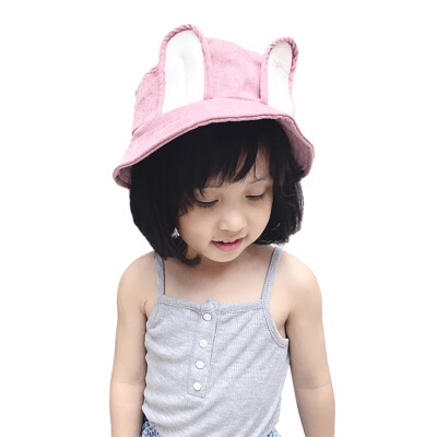 

Autumn Baby Boys Girls Baby Ear Design Bucket Hats Caps Reversible Sun Headwear Hats