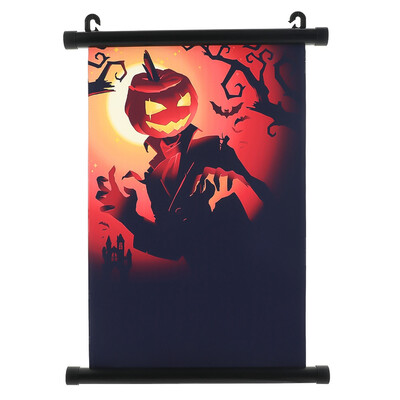 

Sweet&rro17 Helloween Horror Waterproof Wall Scroll Hanging Poster Wall Art Mural Home Room Decor