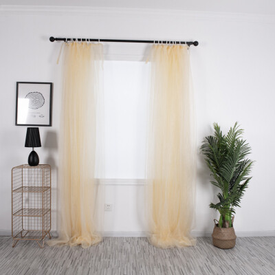 

Gobestart 2Pcs Sheer Curtain Tulle Window Treatment Voile Birthday Wedding Festive Decor