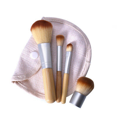 

4PcsSet Bamboo Cosmetic Brush Foundation Powder Eyeshadow Makeup Beauty Tool
