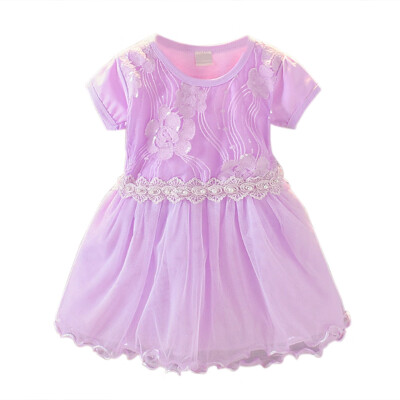 

2019 New Lace Mesh Baby Girl Dress 1-4 Years Baby Girls Birthday Dresses Vestido birthday Party Princess LOL Toddler Kids Dress