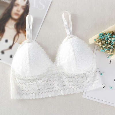 

Sexy Lace Underwear Seamless Deep V Women Bra Hollow Out Push Up Bra Lace Crop Top