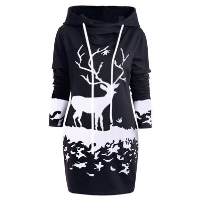 Women Casual Christmas Sweatshirt Hooded Winter Warm Long Sleeve Cartoon Elk Print Femme Plus Velvet Hoodies Sweatshirts
Women Casual Christmas Sweatshirt Hooded Winter Warm Long Sleeve Cartoon Elk Print Femme Plus Velvet Hoodies Sweatshirts
