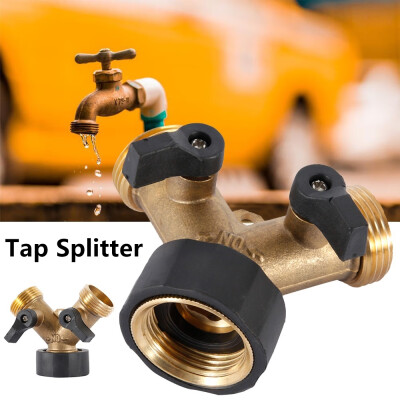 

2pcs 2 Way Brass Tap Manifold with Individual onOff Valves Tap Adaptor for Garden