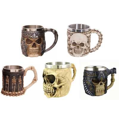 

High quality cold cast resin tankard with stainless-steel insert