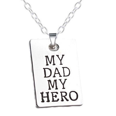 

Creative Fashion Accessories European&American Jewelry Father Day Gift My Dad My Hero Letter Tag Necklace