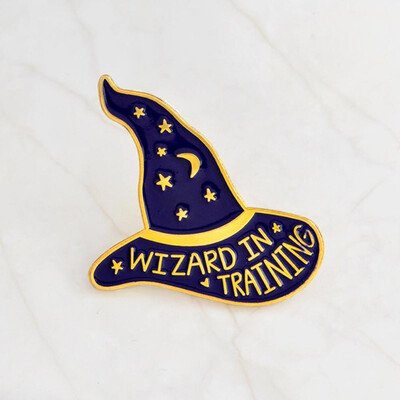 

Personality Witch Magic Wizard Hat Brooch Star Moon Enamel Pin Jewelry
