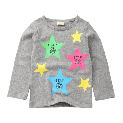 

Children Kids Autumn Casual T-shirts Baby Boys Girls Long Sleeve T-Shirts Kids Star Print Tops Tees