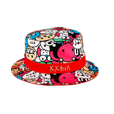 

Autumn Kids Baby Hats Double Sided Cartoon Print Bucket Casual Caps Reversible Sun Headwear for Boys Girls