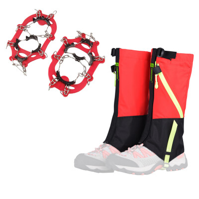 

Outdoor Adult Kids Leg Gaiters Ice Cleats Kits Snow Grips Breathable Windproof Boot Gaiters Guard Cover