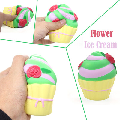 

Siaonvr Jumbo Flower Ice Cream Scented Super Slow Rising Kids Toy Stress Reliever Toy