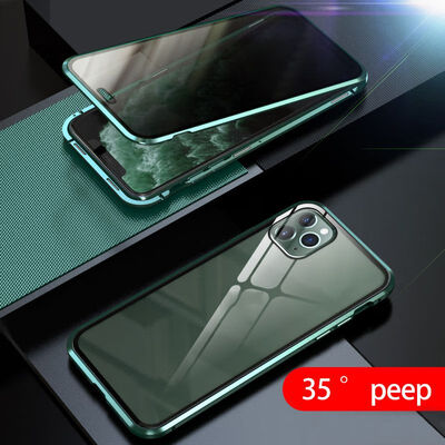 

Magnetic Case for iPhoneFront&Back Double Sided Tempered Glass Built-in Screen Protector Magnetic Adsorption