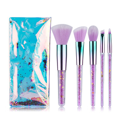 

5pcs Unisex Cosmetic Beauty Make Up Tool Transparent Brush Crystal Brushes Foundation Blending Power Eyeshadow Brush