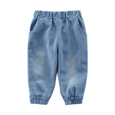 

Autumn Toddlers Kids Boy Girl Pants Denim Pants Baby Cartoon Printed Long Pants Trousers Bottoms