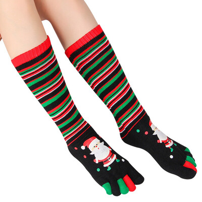 

Print Multi color Toe Socks Five Finger Socks Cotton Soft Warm Christmas Gift