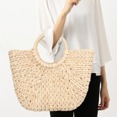 

Summer Outdoor Vintage Straw Bag Round Rattan Bags Women Round Beach Shoulder Bag Bohemian Travel Bags for Girls