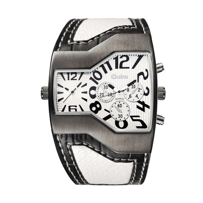 

OULM Men\s Casual Fashion Personality Creative Two-time Watch