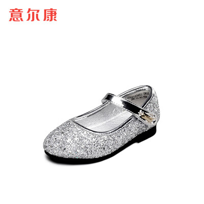 

Yierkang childrens shoes girls shoes 2019 spring new rhinestone temperament princess shoes big children dance shoes ECZ9123651 silver 28