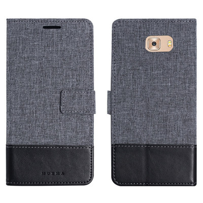 

Goowiiz Phone Case For Samsung Galaxy C5 ProC7 ProC9 ProJ7 Max Fashion Canvas Leather Wallet Full package flip Holder Stand
