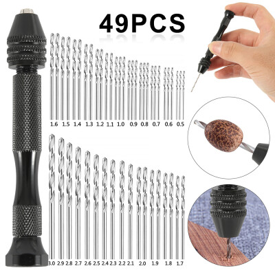 

49pcs 05mm-3mm Precision Drill Bits Micro with Hand Drill Rotary Tool