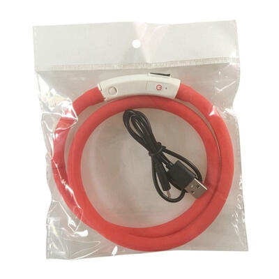 

Luminous Pet Collar With LED Light USB Charging Silicone Strobe Collar Cut To Resize Night Safety Warning For Dog