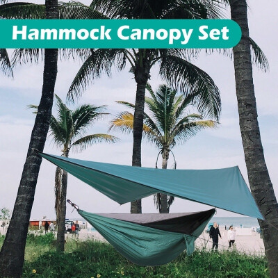 

2020 New Outdoor 270cm X 140cm Hammock with Mosquito Net & 360cm X 290cm Rain Fly Tarp Travel