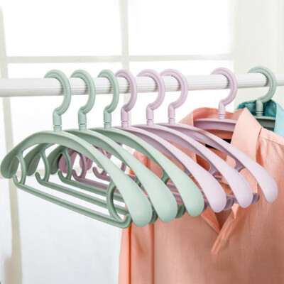 

HOUYA Hao Ya hanger drying rack 10 Pack plastic no trace thick wide shoulder Japanese non-slip adult children clothes support color random