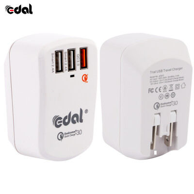 

EDAL EUUSUK Plug 3 Ports Quick Charger QC 30 USB Charger For iphone X Samsung Xiaomi Travel Fast Charger Conversion Head