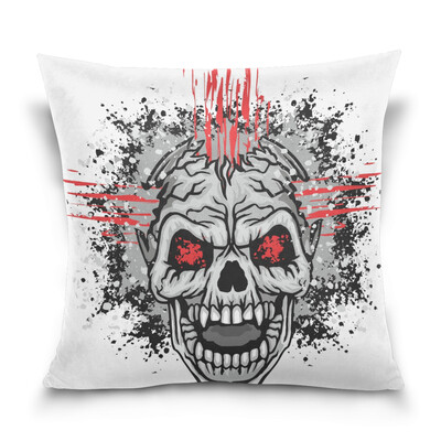 

ALAZA Thanksgiving Throw Pillow Cover 16 X 16 inch Cushion Cover with Grunge Skull Printed Pillowcase