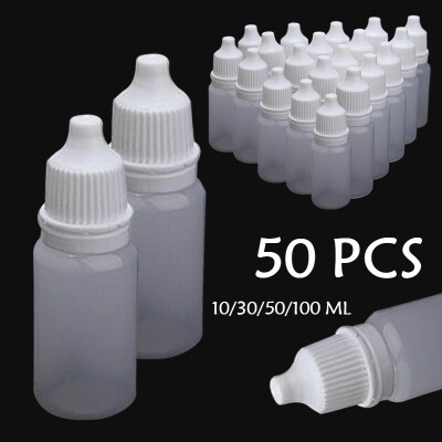 

50PCS 103050100ml White Empty Plastic Squeezable Dropper Bottles Eye Care Liquid Container