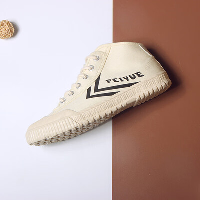 

Dafu Feiyue feiyue men&women retro high to help Harajuku style beige casual couple canvas high to help small white shoes 922 meters black 34
