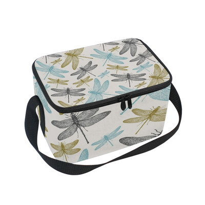 

ALAZA Insulated Lunch Box Fern Botanical Background Lunch Bag for Men Women Portable Tote Bag Cooler Bag