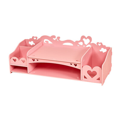 

Wooden Monitor Stand Riser Computer Desk Organizer with Stationeries Storage Slots for Office Supplies School Teachers