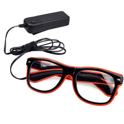 

Fashion El Glasses El Wire Neon LED Light Up Glow Sun Glasses Rave Costume Party DJ Bright Sunglasses
