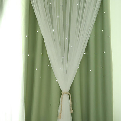 

Window Curtains For Living Room With Star Tassel Black Out Blinds Nordic Ins Modern Tulle Black Out Double Curtains