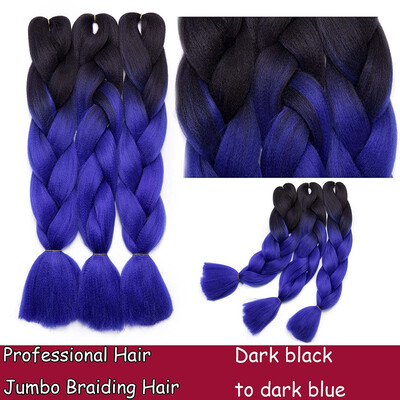 

Braiding Hair Ombre for crochet Hair Weave with Synthetic&Twist Braiding Hair Extensions Dark black 100gpc