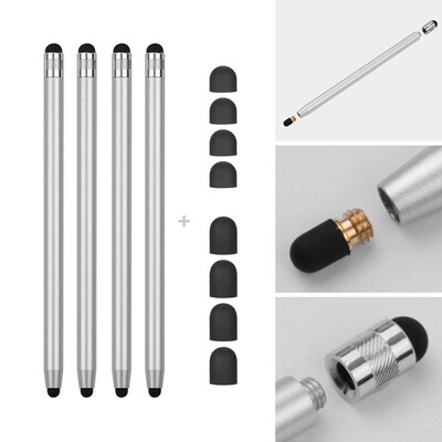 

2 in 1 Universal Touchscreen Stylus Pen for All Touchscreen Tablets Cell Phones with 8 Extra Replaceable Soft Rubber Tips 4pcs Red