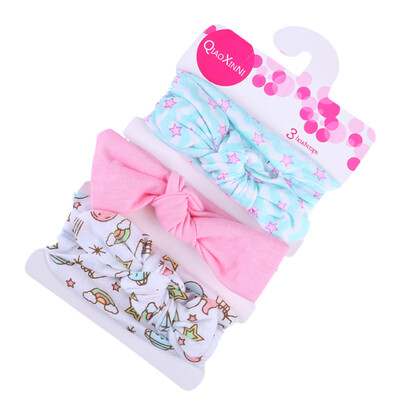

3Pcs Baby Headbands Elastic Knotted Cotton Girls Hairbands Hair Accessory for Newborn Toddler Children Style 14